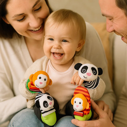 Babyrangle, håndledds- og sokkesett ⎜ Fargerike sensoriske leker for tidlig læring og utvikling av motoriske ferdigheter