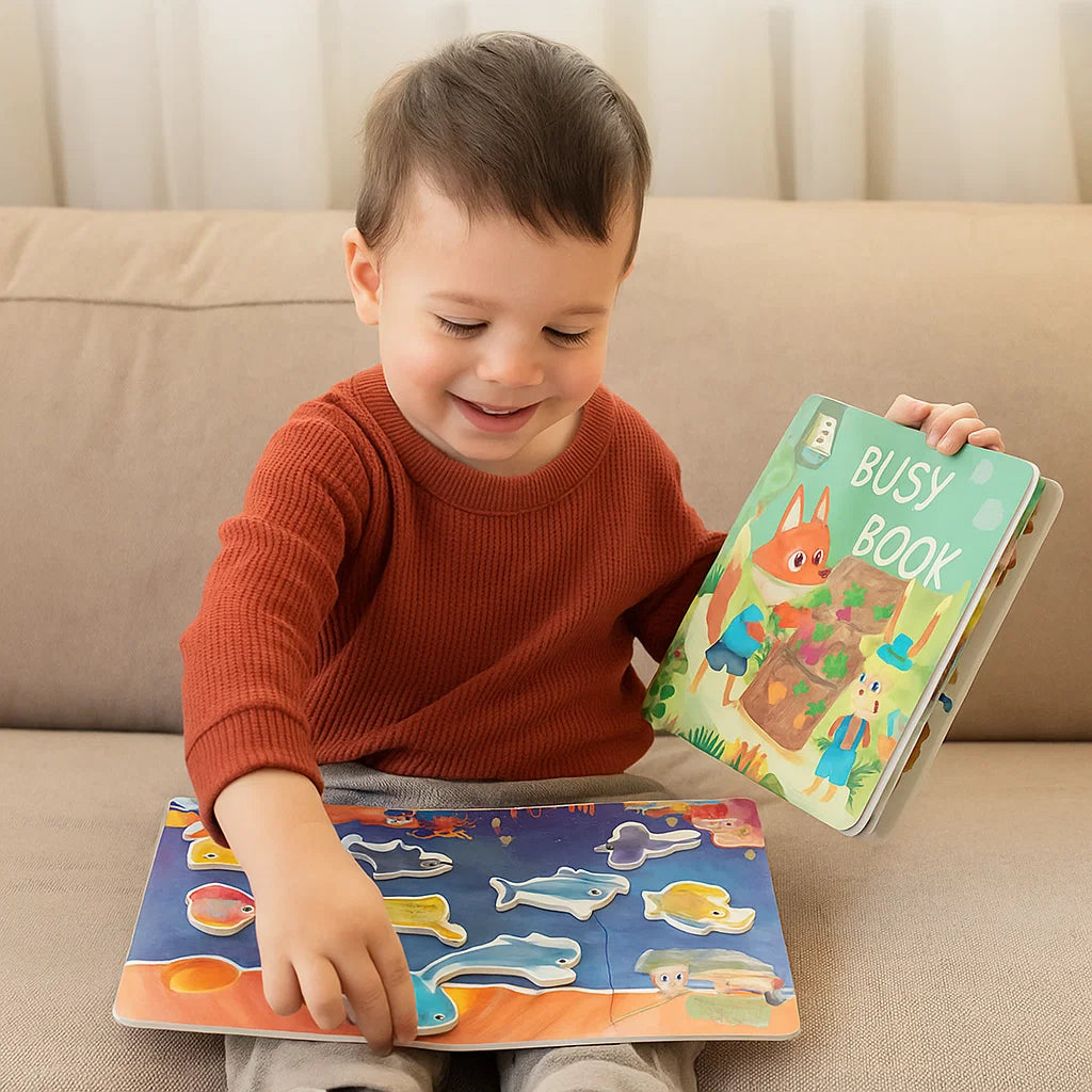 Opptatt bok for småbarn ⎜ Interaktiv læringsbok med gjenbrukbare klistremerker for morsom tidlig læring