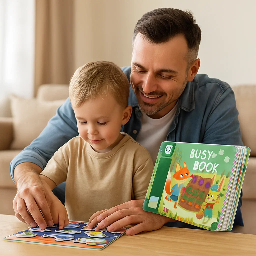 Opptatt bok for småbarn ⎜ Interaktiv læringsbok med gjenbrukbare klistremerker for morsom tidlig læring