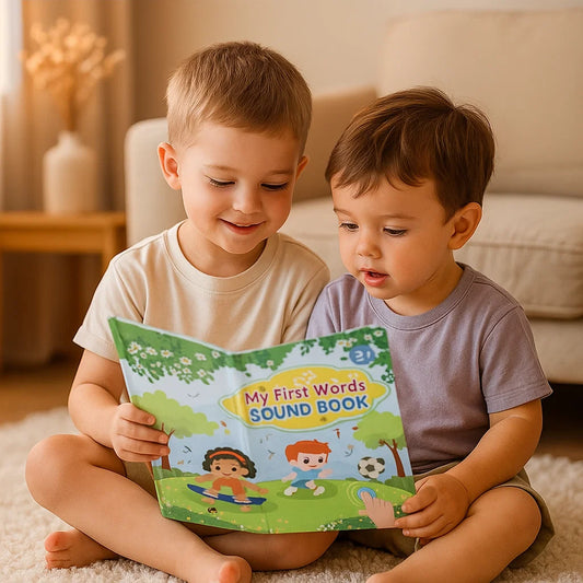 Engelsk lydbok for småbarn ⎜ Interaktivt læringsleketøy for første ord med lyd og fargerike illustrasjoner