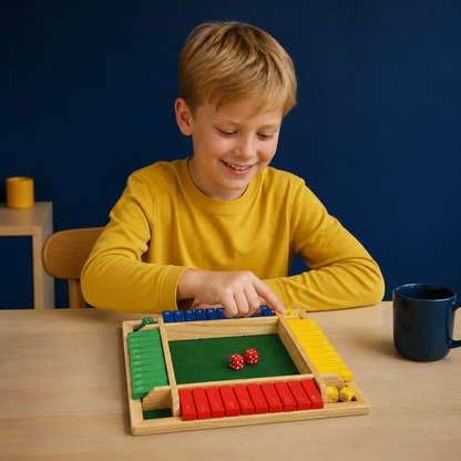 Shut the Box-familiespill – sett for fire spillere