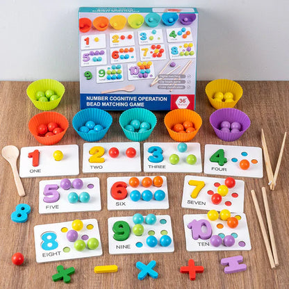 Montessori matematikkpuslespill for barn ⎜ Lærerikt perlespill for tallgjenkjenning og telleferdigheter