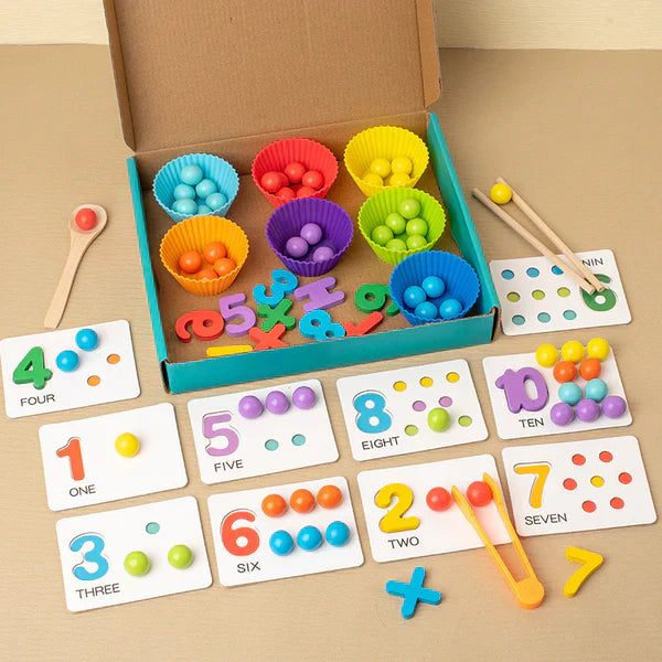 Montessori matematikkpuslespill for barn ⎜ Lærerikt perlespill for tallgjenkjenning og telleferdigheter