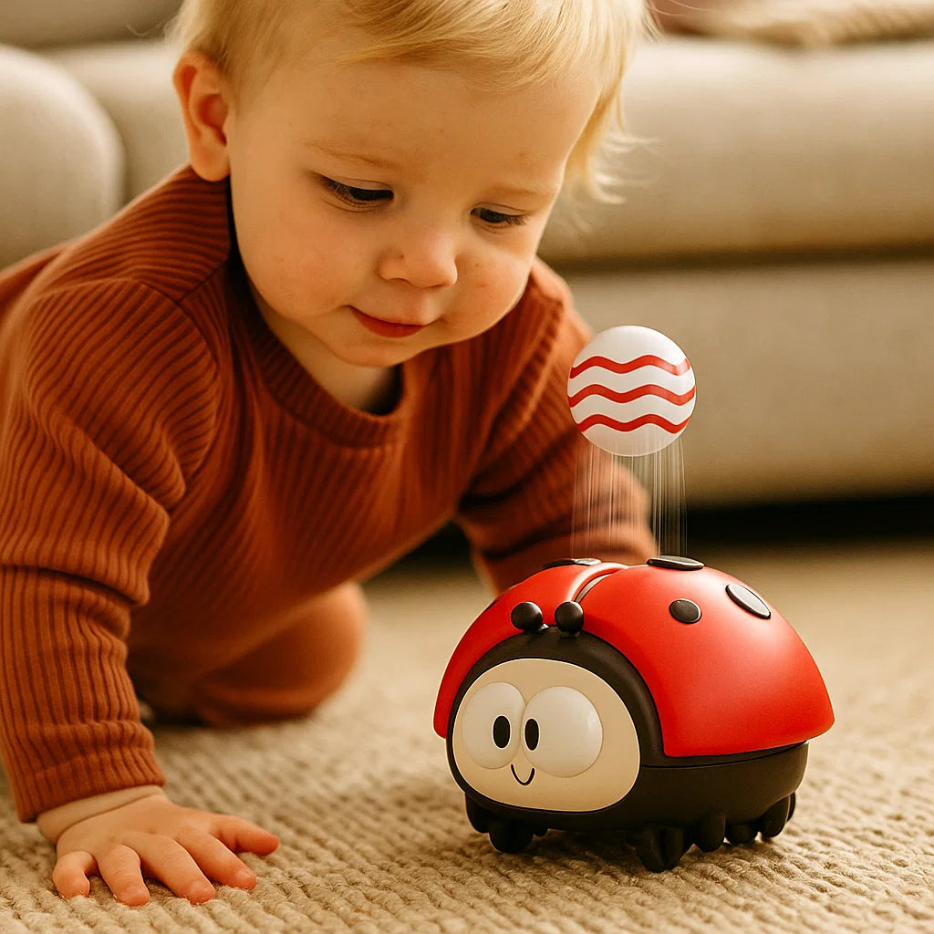 Ladybug Suspension Ball Toy for Babies ⎜ Morsomt dyrespill for motoriske ferdigheter og koordinering av luftstrøm
