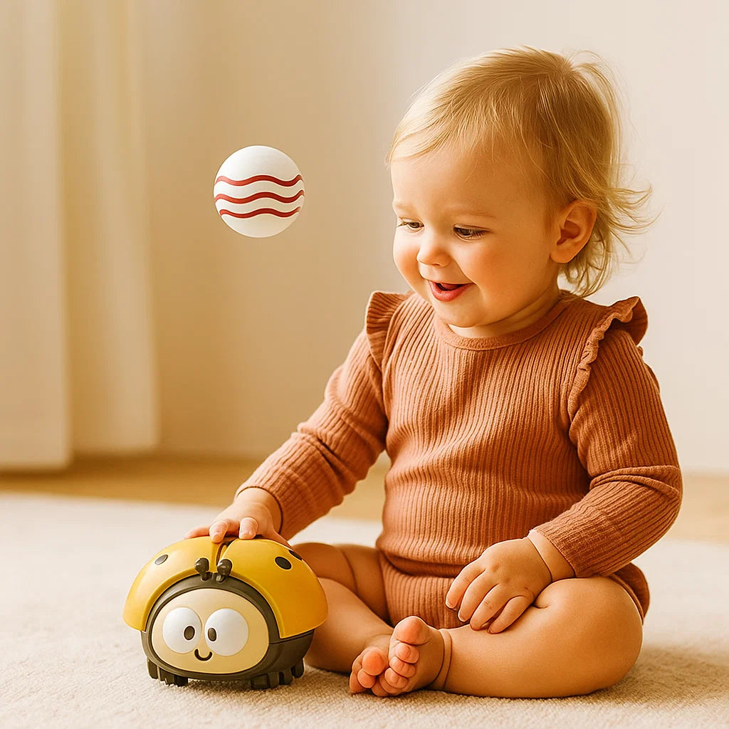 Ladybug Suspension Ball Toy for Babies ⎜ Morsomt dyrespill for motoriske ferdigheter og koordinering av luftstrøm