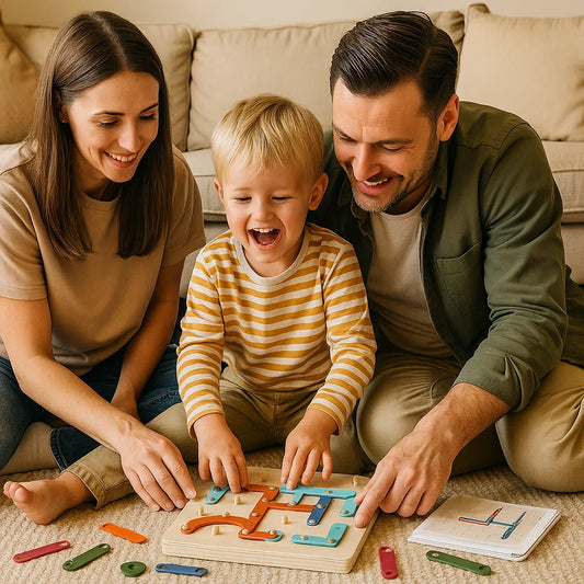 Montessori Pegboard-puslespill for barn ⎜ Kreativt formmatche-leketøy med bokstaver og tall for tidlig læring