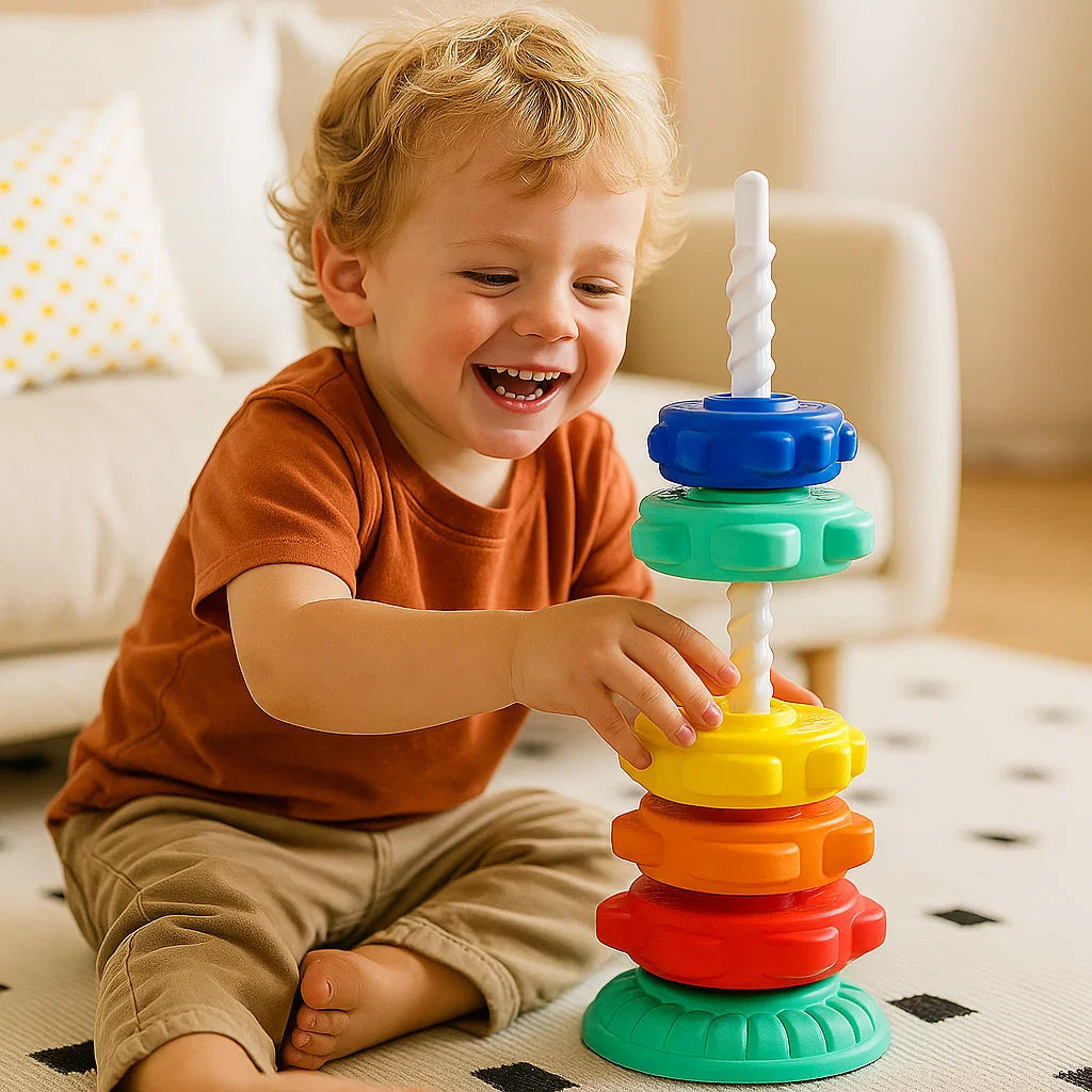Regnbue snurre- og fargetårn leke