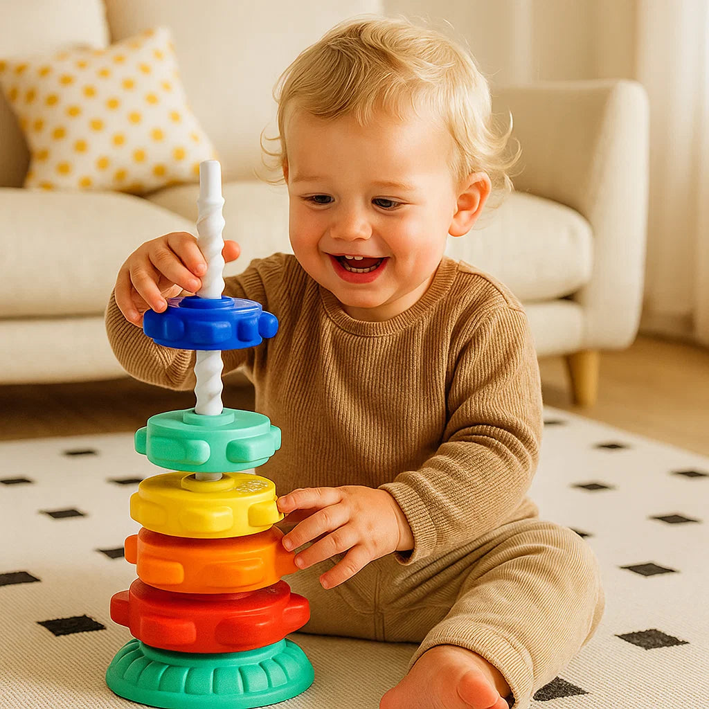 Regnbue snurre- og fargetårn leke